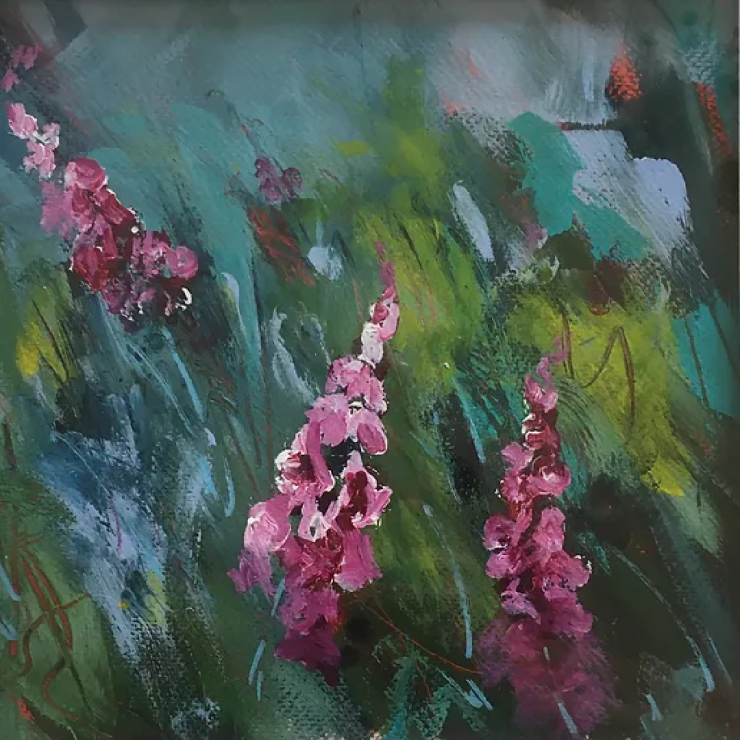 Foxgloves and Grasses